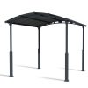 12ft x 14ft grey Alpine RV carport featuring a sturdy aluminum frame and polycarbonate roof panels, tailored for recreational vehicles