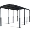 12ft x 28ft grey Alpine RV carport with a durable aluminum frame and polycarbonate roof, offering stylish vehicle protection