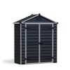 Skylight 6 ft. x 3 ft. Plastic Garden Storage Shed with Midnight Grey Polycarbonate Walls & Aluminium Frame
