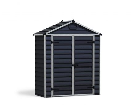 Skylight 6 ft. x 3 ft. Plastic Garden Storage Shed with Midnight Grey Polycarbonate Walls & Aluminium Frame