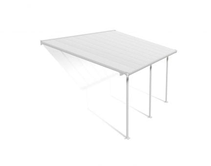 Feria 3m x 5.46m Patio Cover - White Aluminium Frame With White Twin Wall Panels