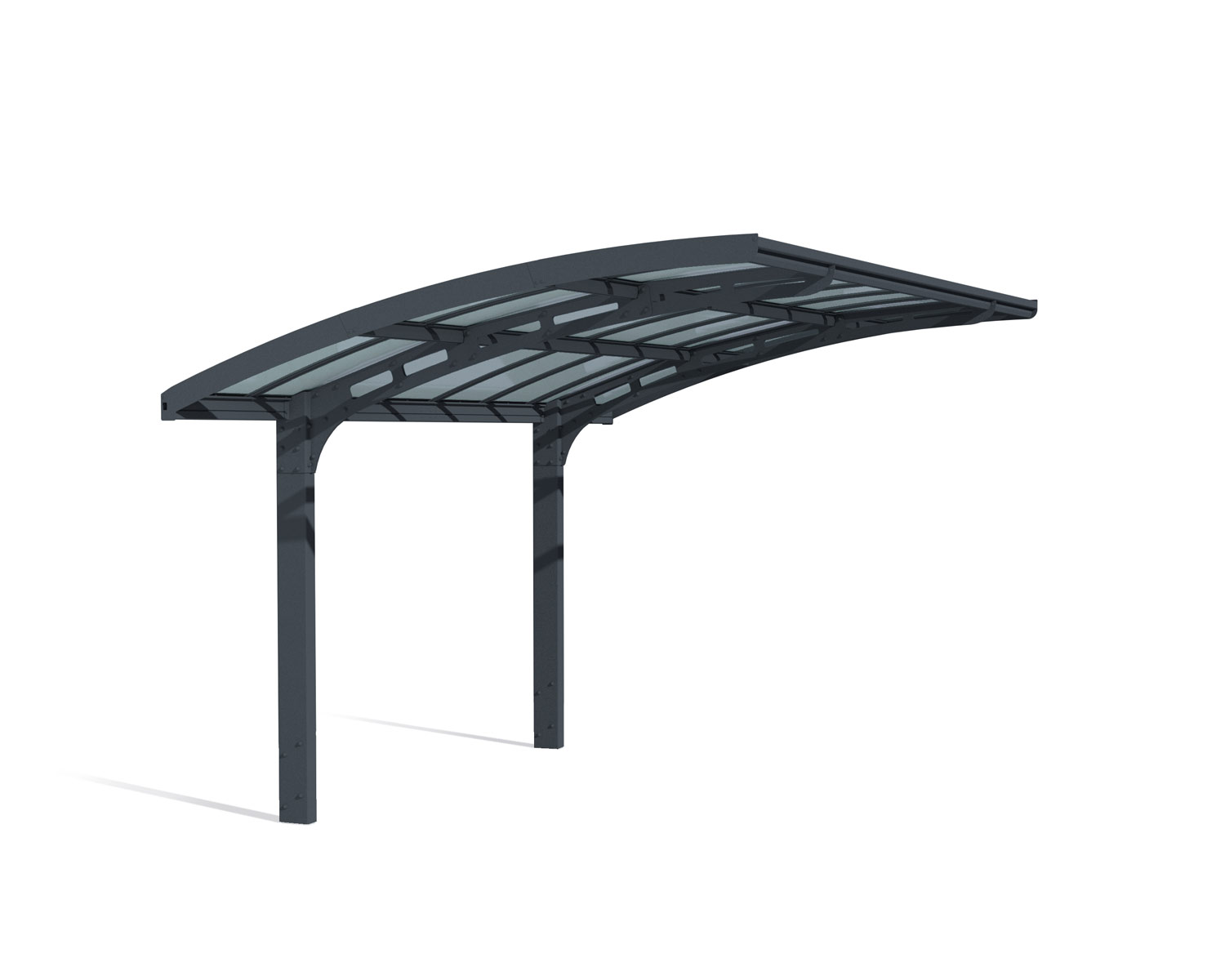 Single Carport Kit Arizona10 ft. x 16 ft. Grey Structure & Solid Glazing