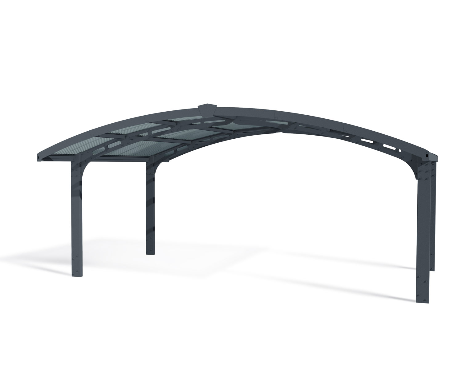 Double Carport Kit Arizona 16 ft. x 19 ft. Grey Structure & Solid Glazing