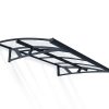 Door Awning Amsterdam 5 ft. x 7 ft Grey Structure & Clear Glazing