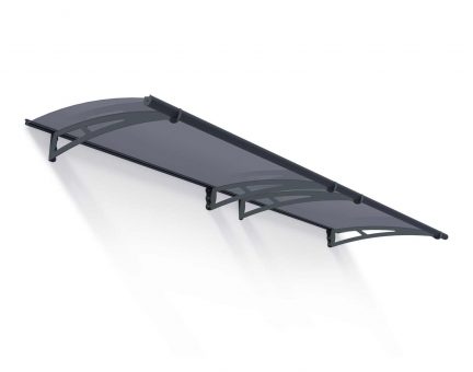 Door Awning Aquila 3 ft. x 10 ft Grey Structure & Clear Glazing