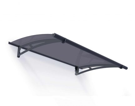 Door Awning Aquila 3 ft. x 5 ft Grey Structure & Solar Grey Glazing