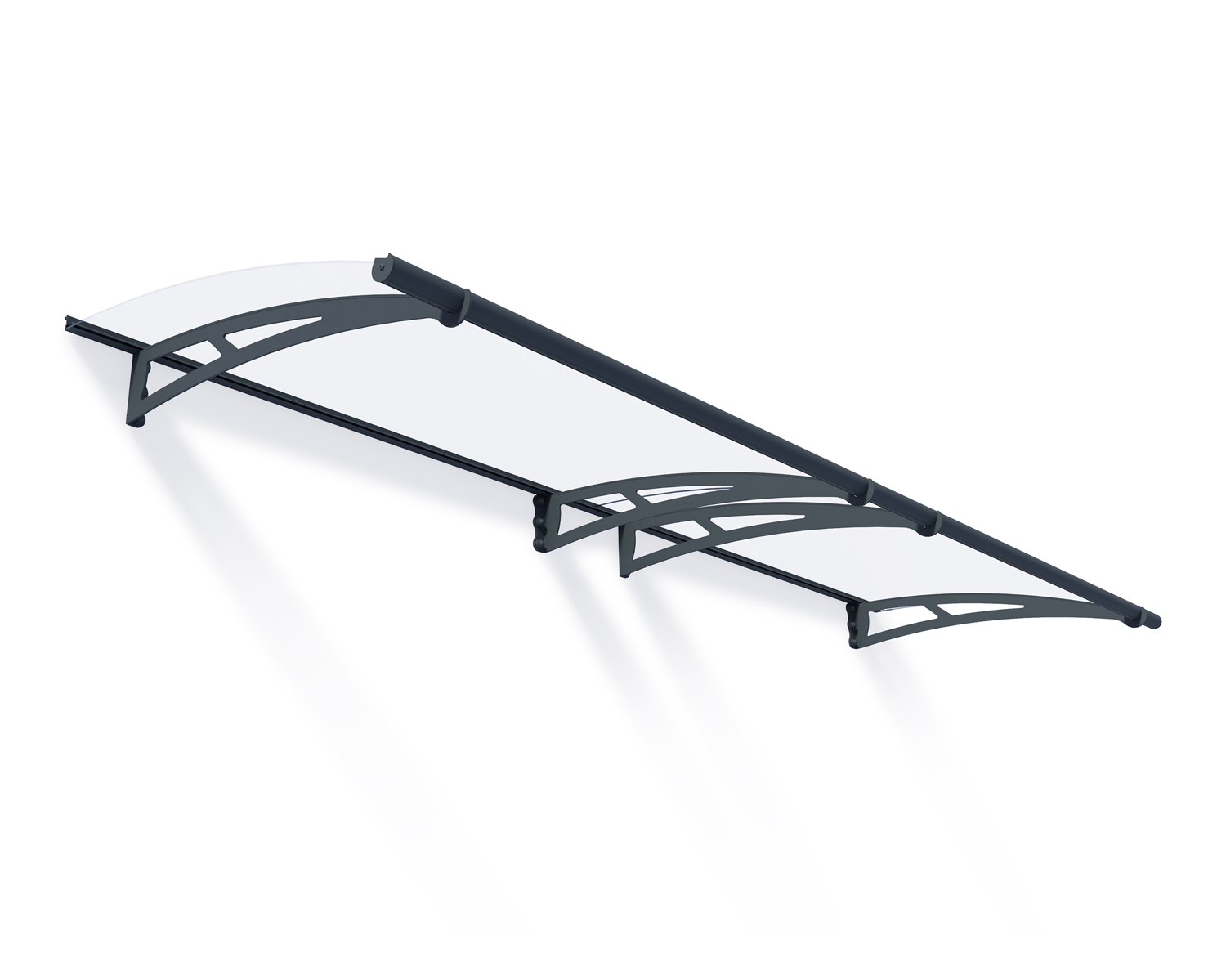 Door Awning Aquila 3 ft. x 10 ft Grey Structure & Clear Glazing