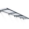 Door Awning Aquila 3 ft. x 14 ft Grey Structure & Clear Glazing