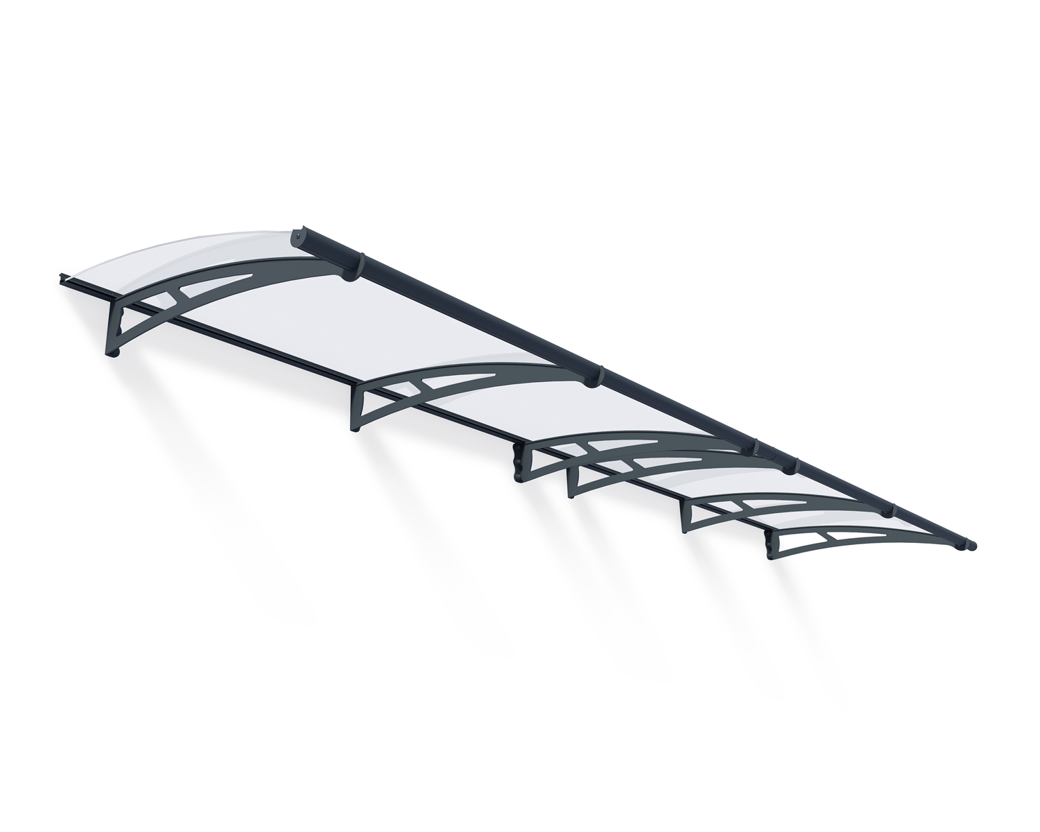 Door Awning Aquila 3 ft. x 14 ft Grey Structure & Clear Glazing