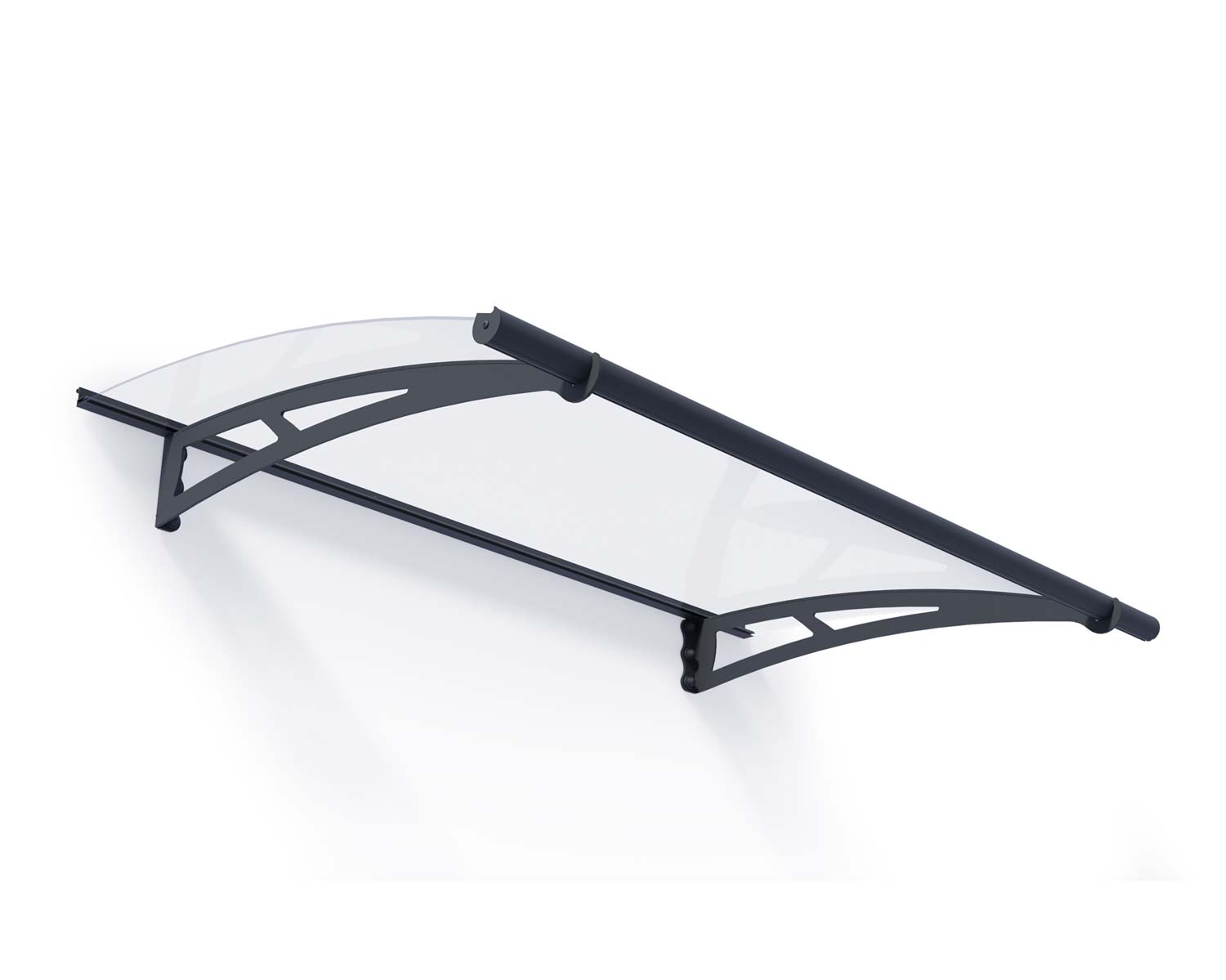 Door Awning Aquila 3 ft. x 5 ft Grey Structure & Clear Glazing