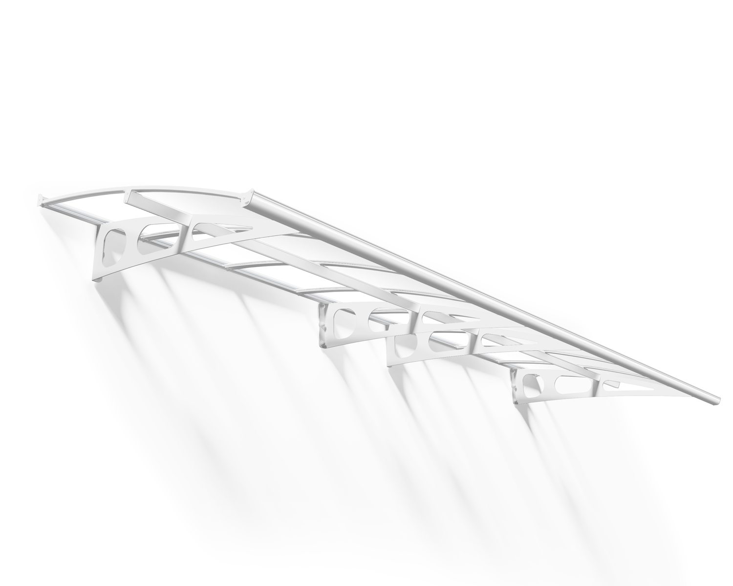 Door Awning Bordeaux 5 ft. x 15 ft White Structure & Clear Glazing