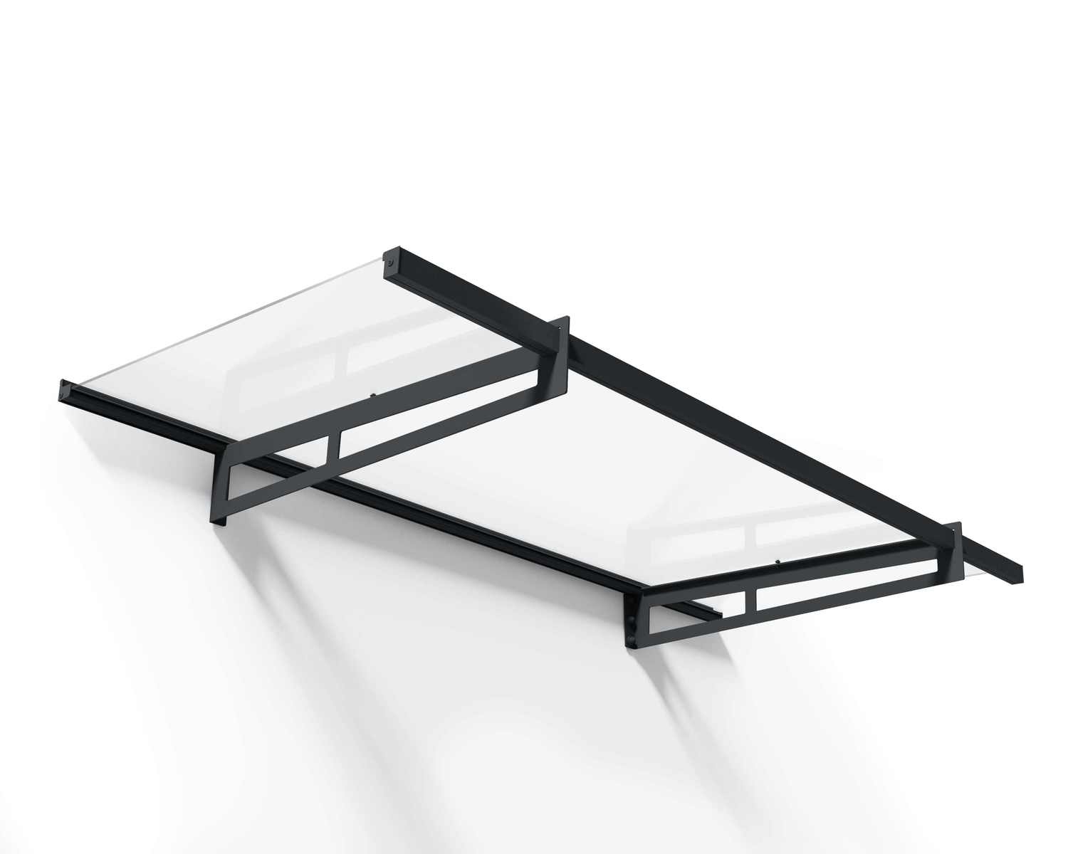 Door Awning Bremen 3 ft. x 6 ft. Grey Structure & Clear Glazing