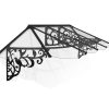 Door Awning Lily 3 ft. x 10.5 ft. Black Structure & Clear Glazing