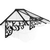 Door Awning Lily 3 ft. x 7 ft. Black Structure & Clear Glazing