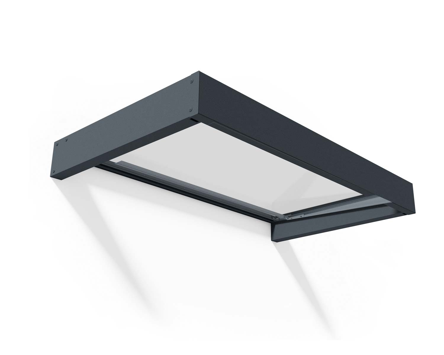 Door Awning Sopia 3 ft. x 5 ft. Grey Structure & Clear Glazing