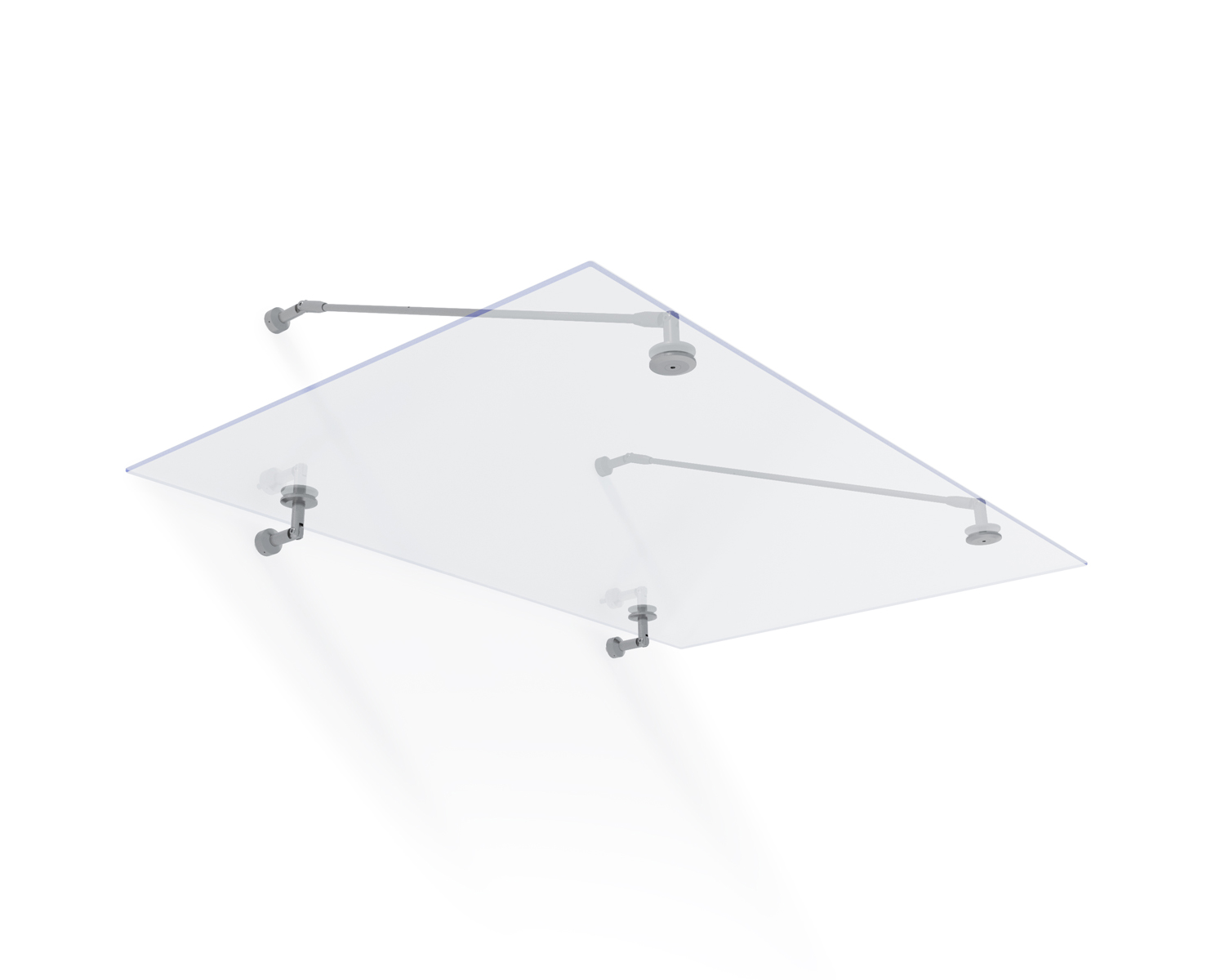 Door Awning Taurus 3 ft. x 5 ft. Silver Structure & Clear Glazing