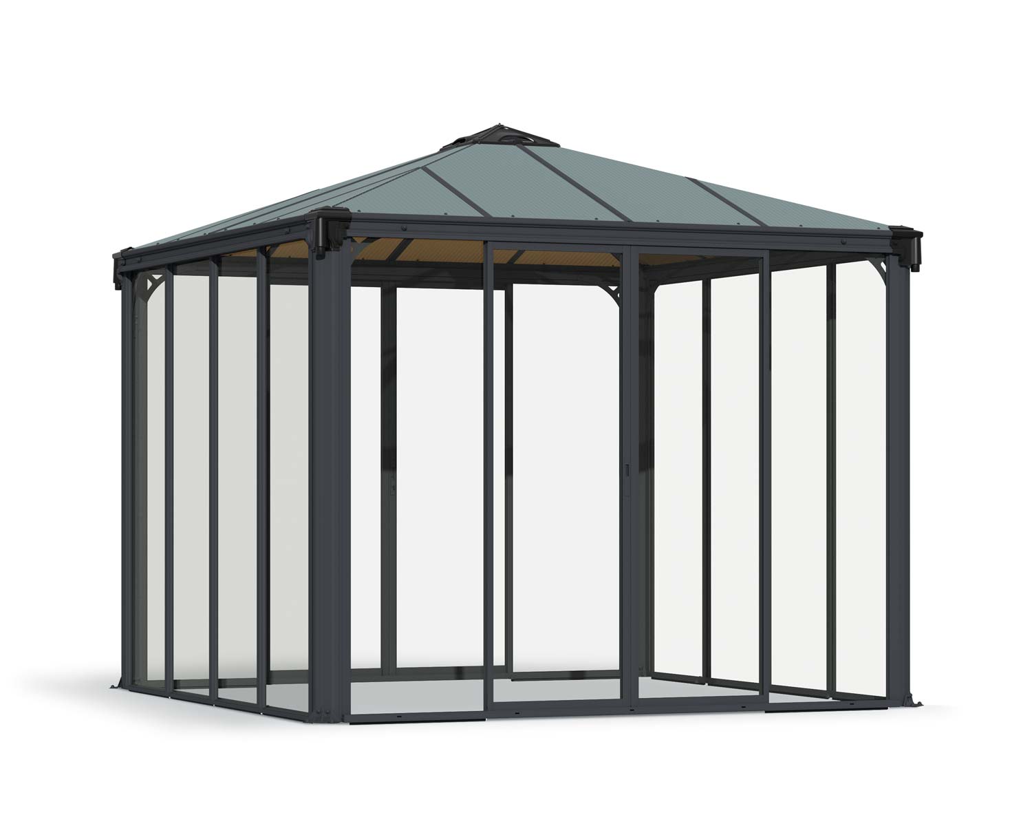 Umschlossener Pavillon Bausatz Ledro 3000 10 ft. x 10 ft. Grey Structure & Hybrid Glazing
