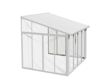 Sanremo Kaltwintergarten 314 cm x 300 cm, in Aluminium Weiß mit Weiß Polycarbonatplatten