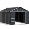 Large Plastic Storage Shed Without Floor, Yukon 11 ft. x 17.2 ft. Dark Grey Polycarbonate Walles And Aluminium Frame
