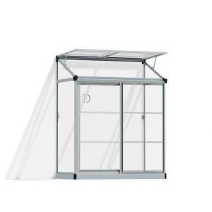 Palram Greenhouses Lean To GrowHouse 4x2 Silver Clear Cutout 2