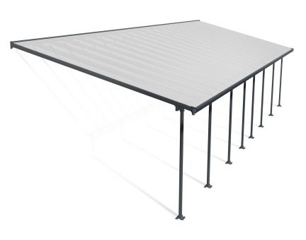 Feria Alu Terrassenüberdachung Polycarbonat 4X12.12 m Grau, Transparent