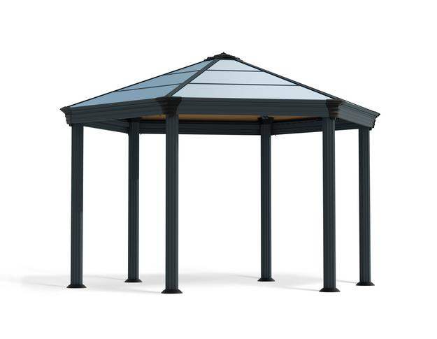 Roma 3,5 x 4,1 m (11.1m²) Pavillon Bausatz – Graue Struktur & Bronzefarbene Paneele
