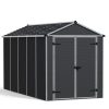 Plastic Shed Rubicon 6 ft. x 12 ft. with Dark Grey Polycarbonate Multiwall & Aluminium Frame