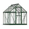 Greenhouse Hybrid 6' x 6' Kit - Green Structure & Hybrid Glazing