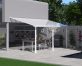 Grey Aluminium Patio Cover With Clear twin-wall polycarbonate roof panels on Deck Patio