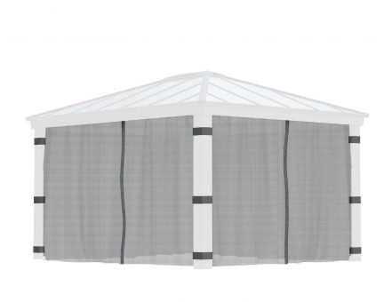 Netzset für Gartenpavillon Dallas 4.3X4.3 m Schwarz