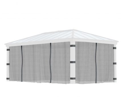 Netzset für Gartenpavillon Dallas 4.3X6 m Schwarz