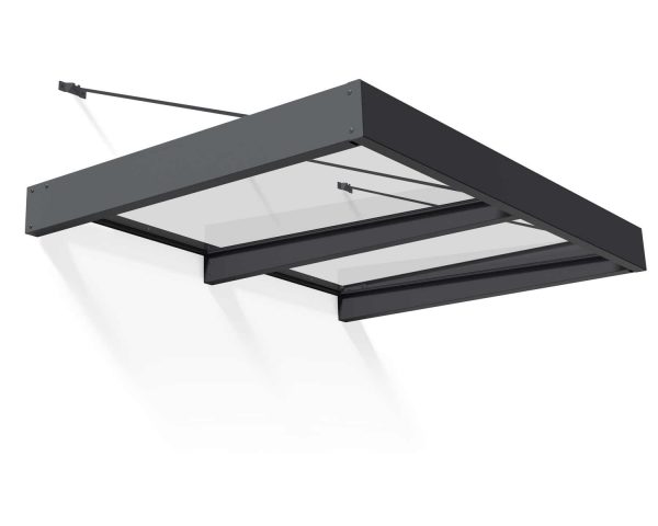 Palram Canopia Door Awnings Sophia XL 4.7x6.4 1.9x1.4 Grey Clear CutOut