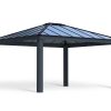 Palram Canopia Garden Gazebos Dallas 14x16 Grey Grey Twinwall Cutout