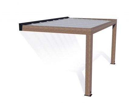 Helsinki Terrassenüberdachung aus Zedernholz 3m x 4.7m - Sonnenschutzpaneele