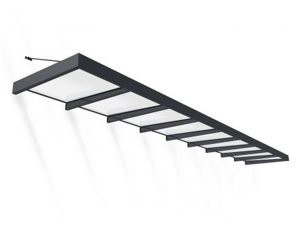 Sophia XL Rechteckvordach 845 x 140 x 67 cm Türvordach-Bausatz Kit - Graue Struktur & Opalweißes Paneele
